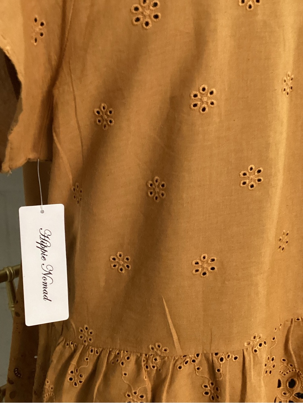 NWT Women’s Mustard Eyelet Blouse
